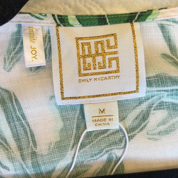 NWT Emily McCarthy Day Robe Top, Rose Jungle Print, Size Medium, pink & green - Picture 2 of 8